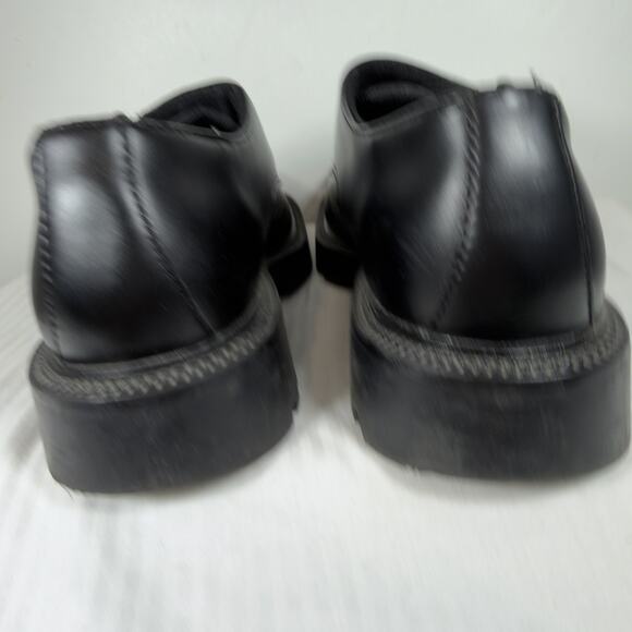 Skechers Black Leather Monk Strap Platform Loafers Chunky Lug Sole US 10 Oxford - Picture 8 of 12